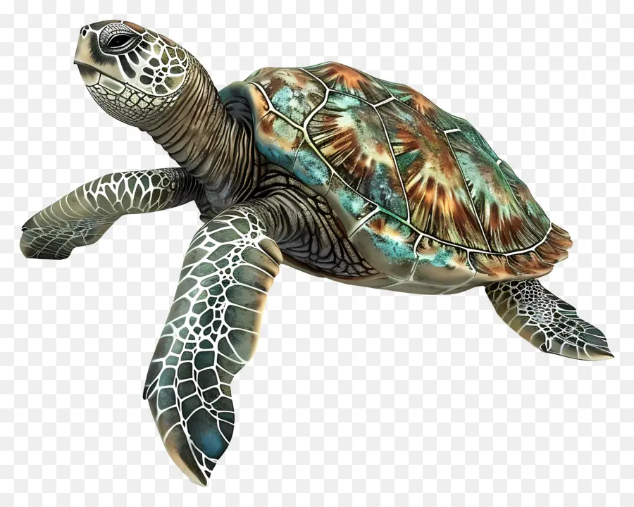Вид на сторону морских черепах，Зеленая морская черепаха PNG