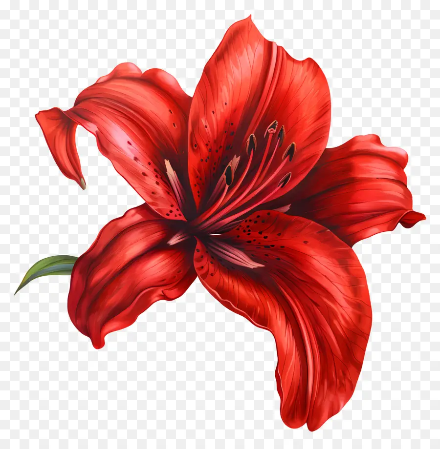 Красная Лилия，лепестки цветка PNG
