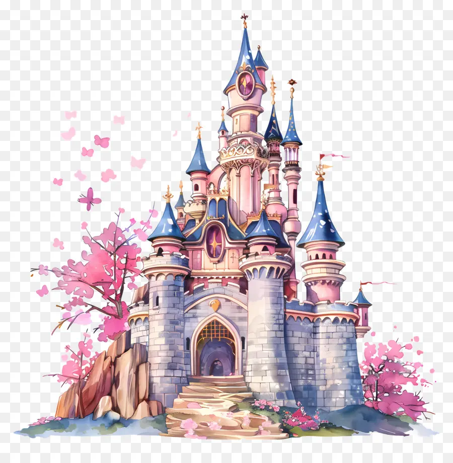 Принцесса Замок，Розовый замок PNG