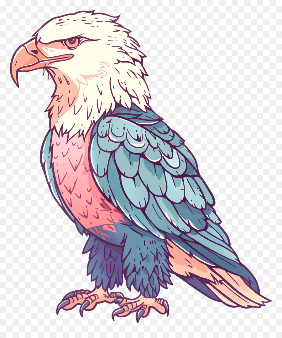Орел，синяя и красная птица PNG