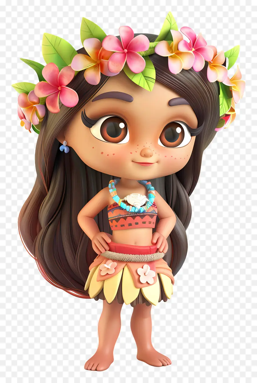 Гавайский мультфильм，Гавайская девушка хула PNG