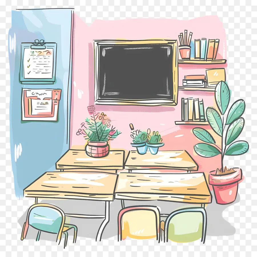 Classroom，столы PNG