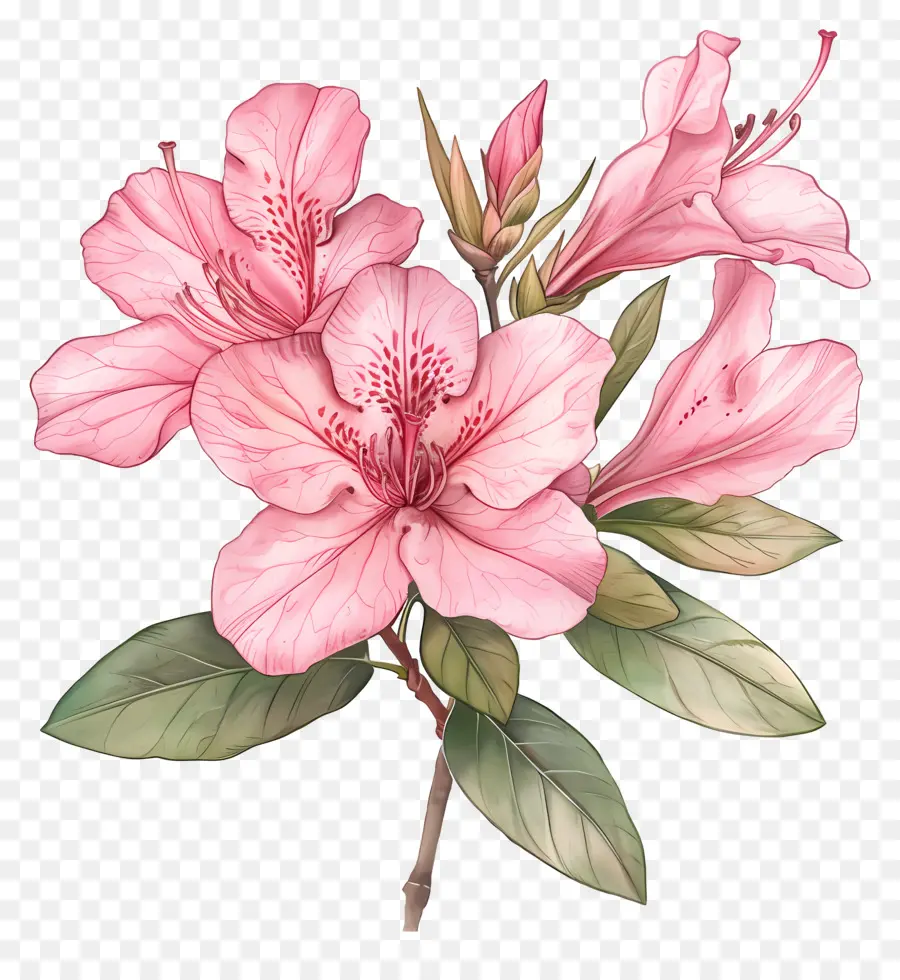 Азалия цветок，розовый цветок PNG