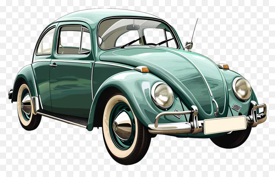 модель автомобиля，Винтажный Volkswagen Beetle PNG