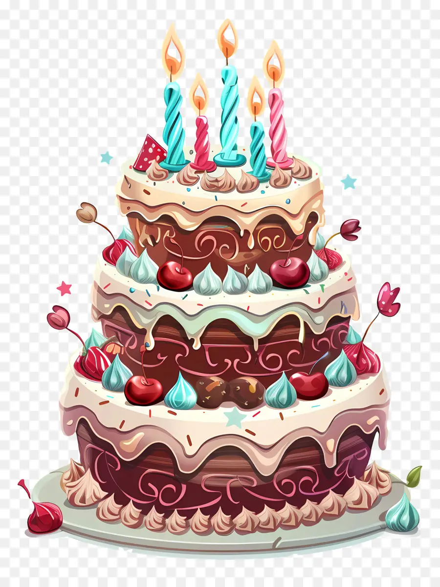 День рождения Торт，мультфильм торт PNG