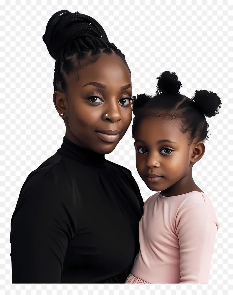 мать и дочь，черная женщина PNG