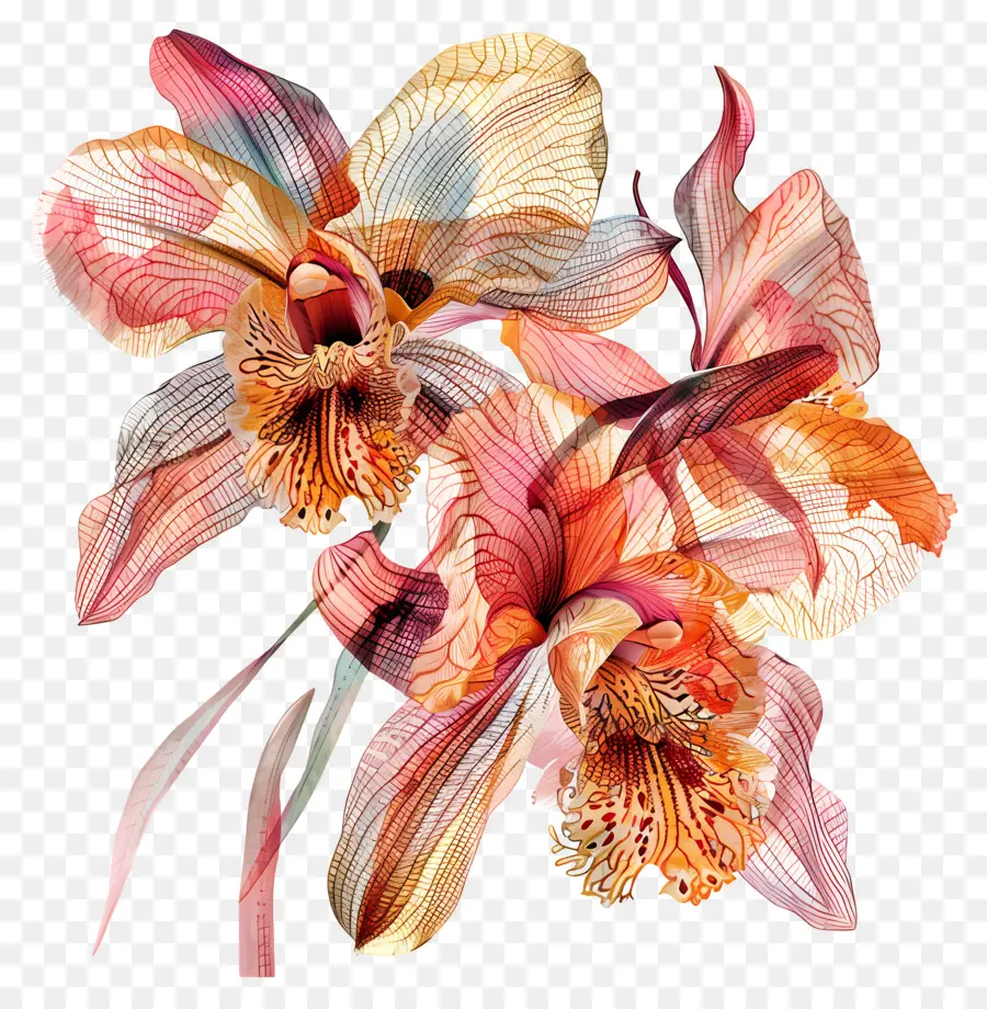 Шэньчжэнь сельскохозяйственная орхидея，акварельная живопись PNG