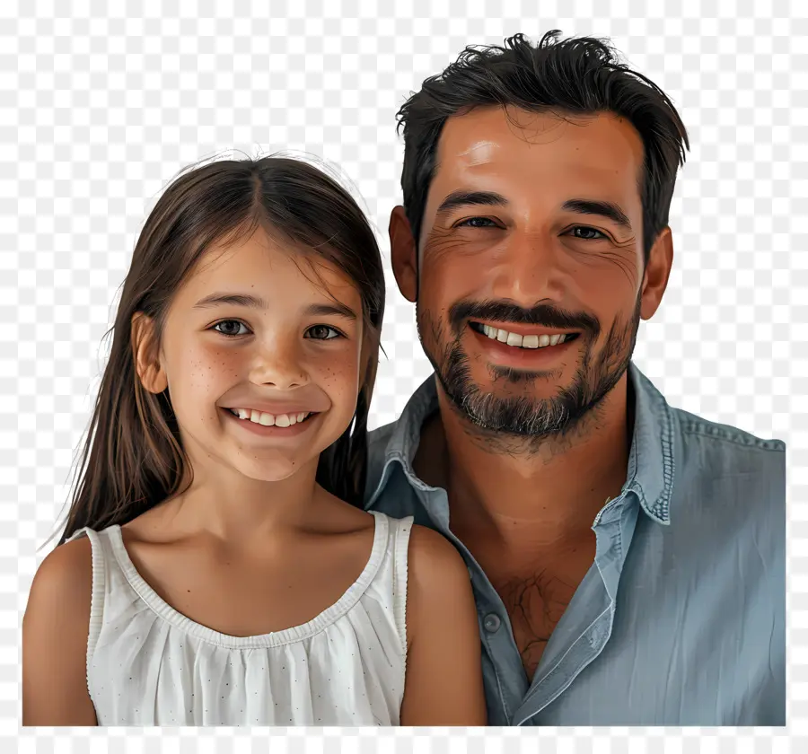 отец и дочь，Счастлив PNG
