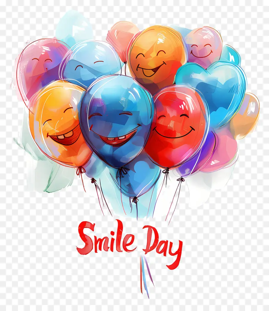 День улыбки，воздушные шары PNG