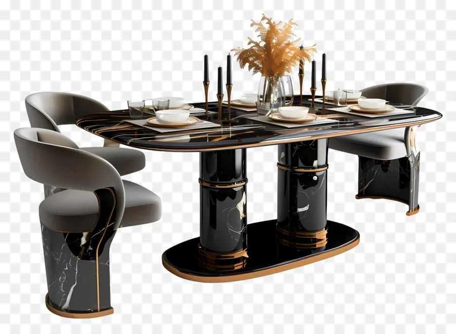 современный обеденный стол，Мраморный обеденный стол PNG