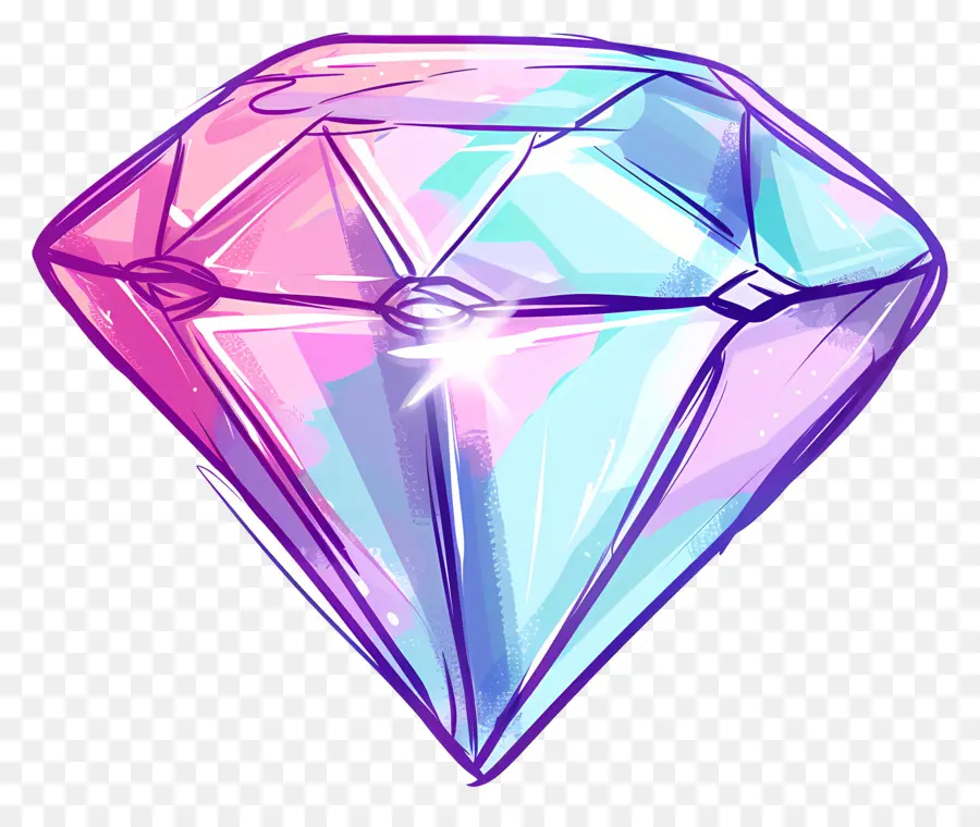 Алмаз，розовый и синий драгоценный камень PNG