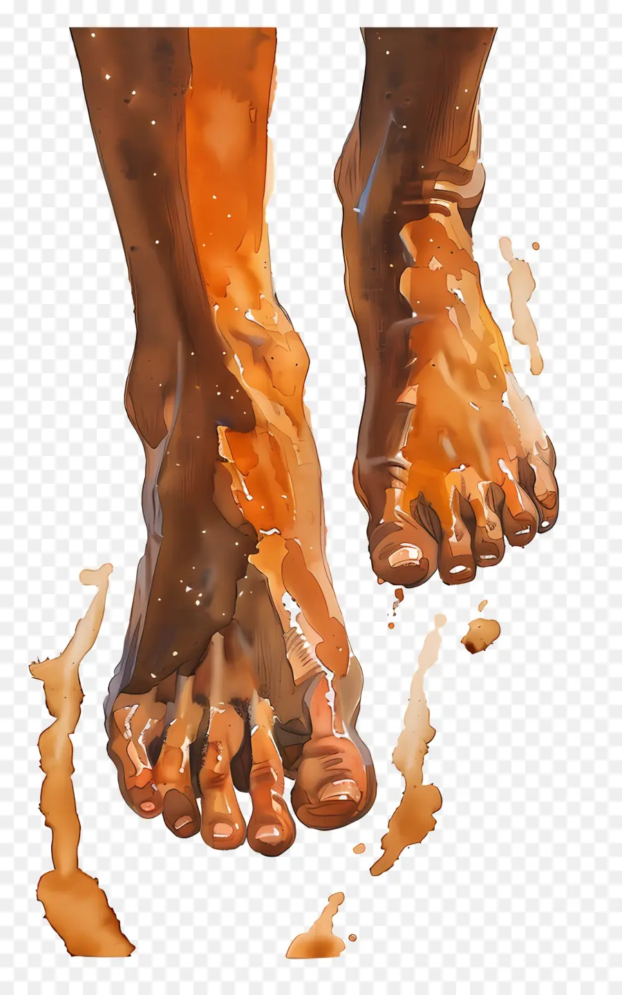 босоногий，нарисованные пальцы ног PNG