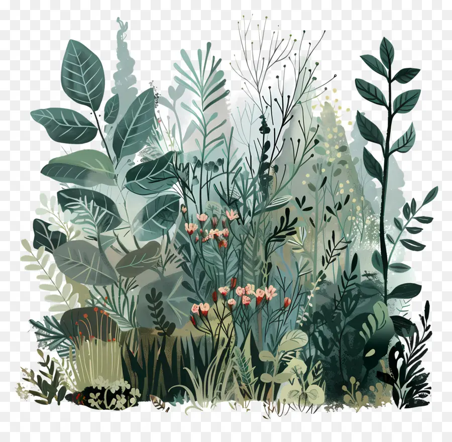 Лесная растительность，Лесная иллюстрация PNG