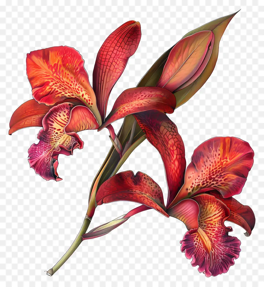 Шэньчжэнь сельскохозяйственная орхидея，красные орхидеи PNG