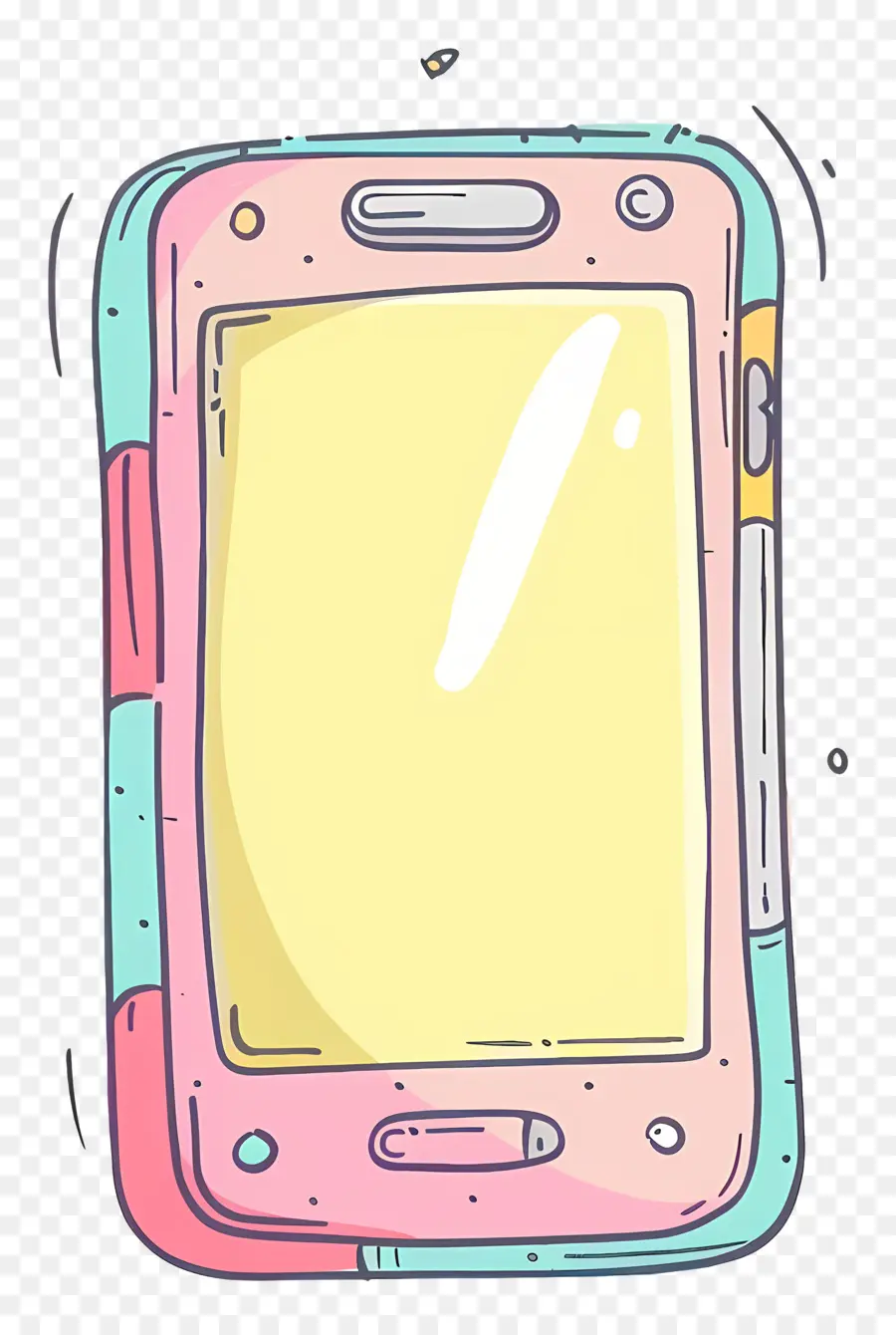 Смартфон，розовый и желтый телефон PNG