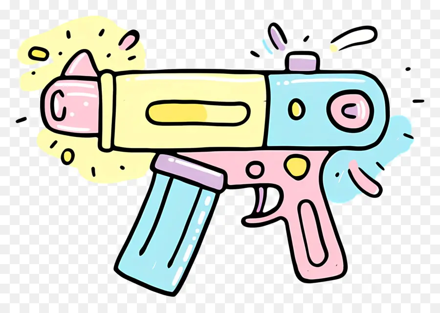 водяной пистолет，красочный пистолет PNG