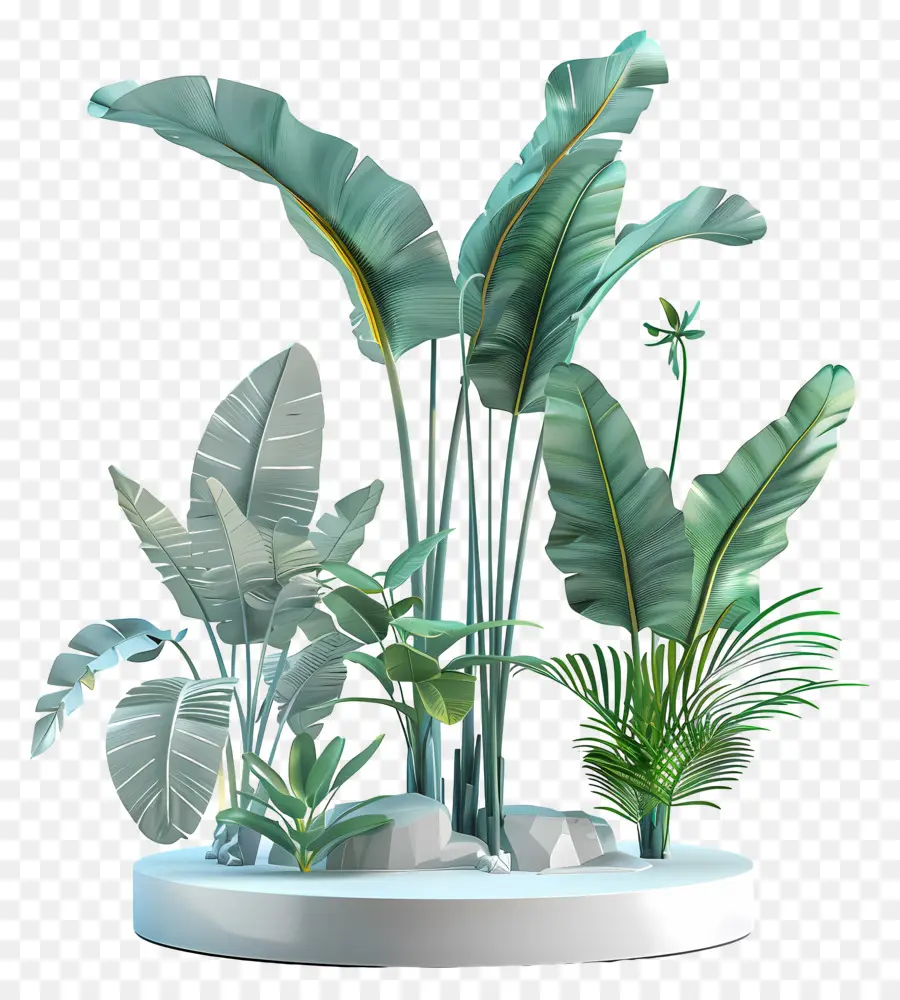Эстетические растения，3d визуализация PNG