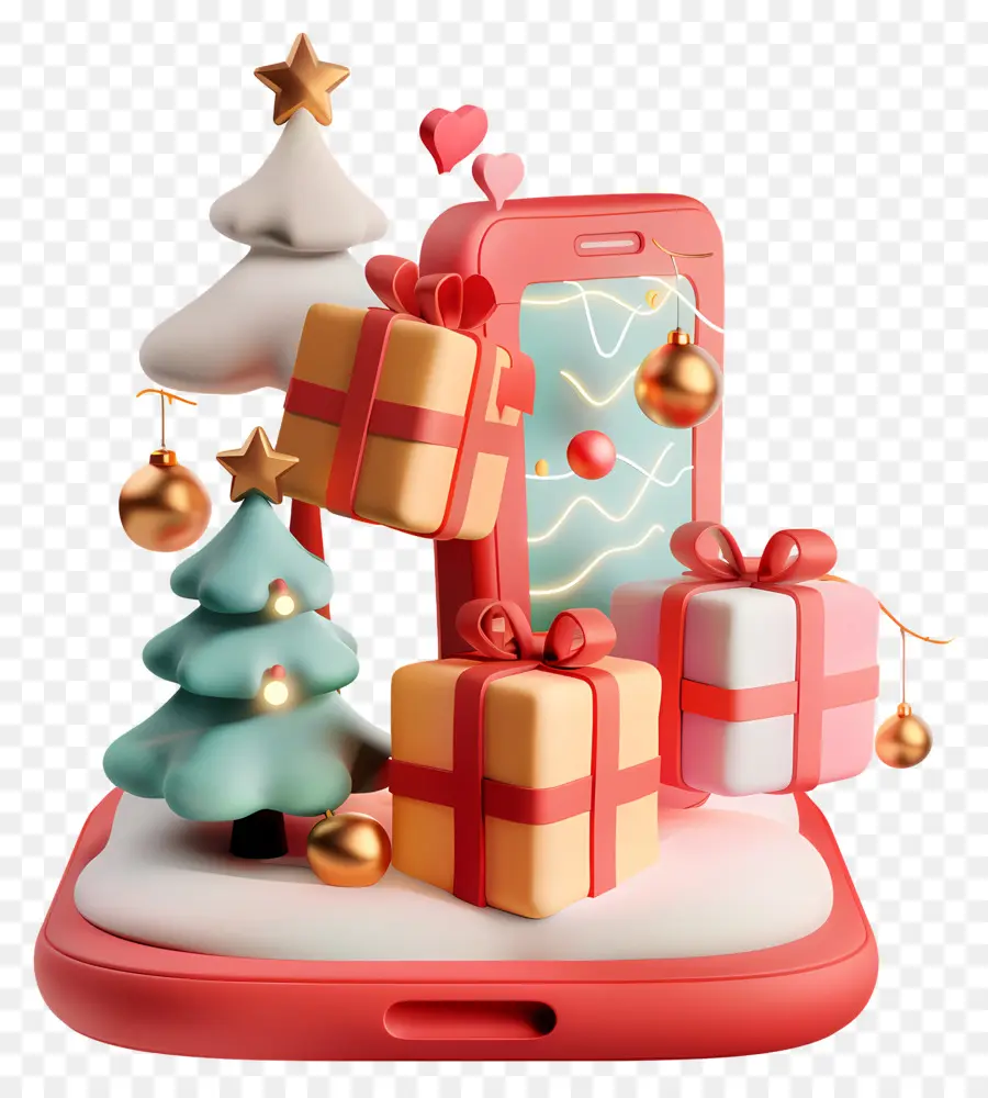 Мобильный Торговый，Праздничные подарки PNG