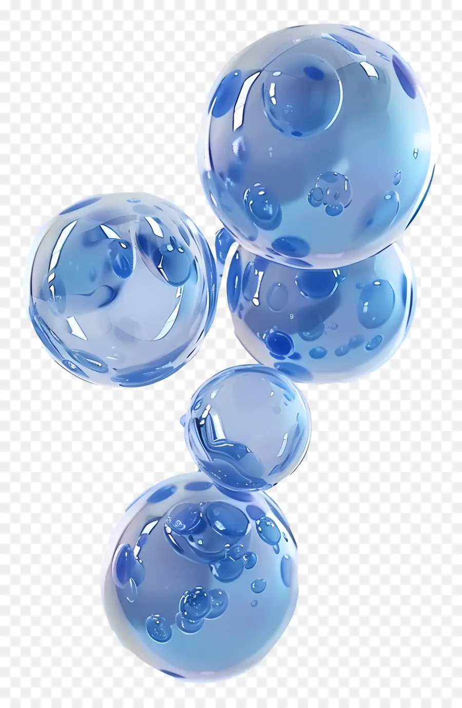 синие пузырьки，капли воды PNG
