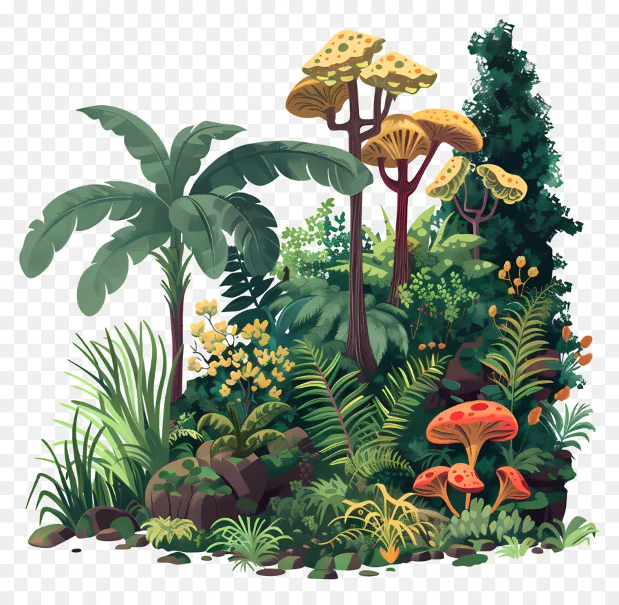 Лесная растительность，джунгли PNG