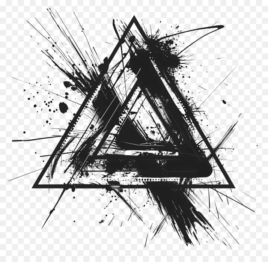 Черный треугольник，Абстрактное искусство PNG