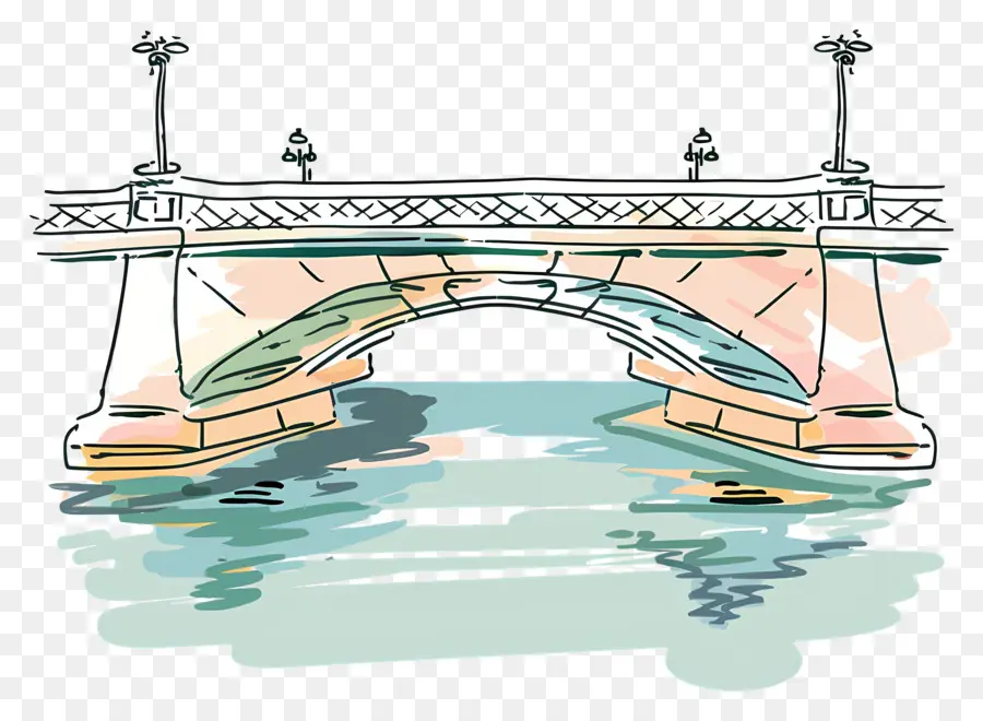 мост，Река PNG