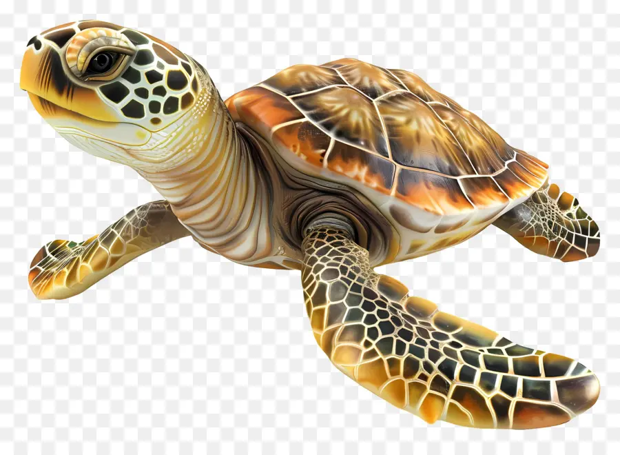 Вид на сторону морских черепах，черепаха PNG
