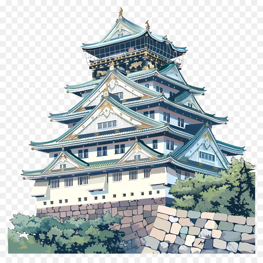 Замок В Осаке，Японский замок PNG