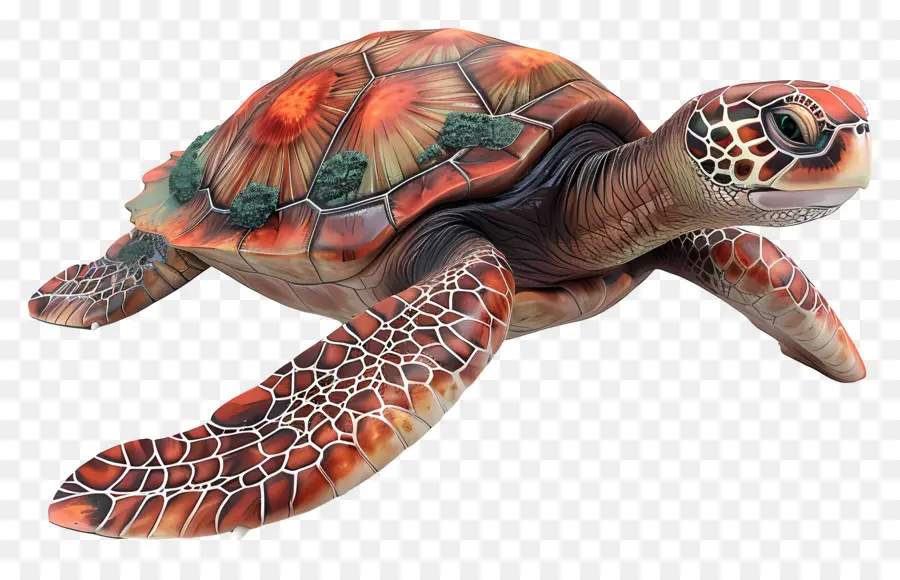 Вид на сторону морских черепах，черепаха PNG