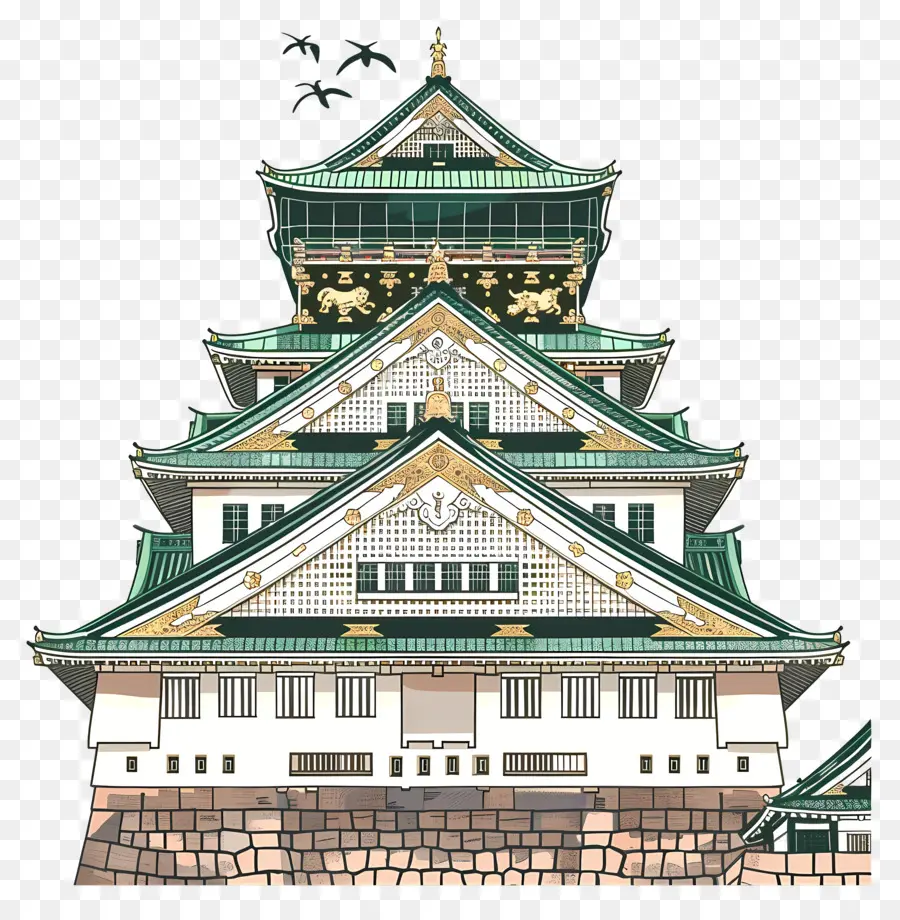 Замок В Осаке，замок PNG