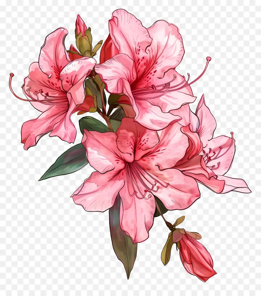 Азалия цветок，розовый азалии PNG