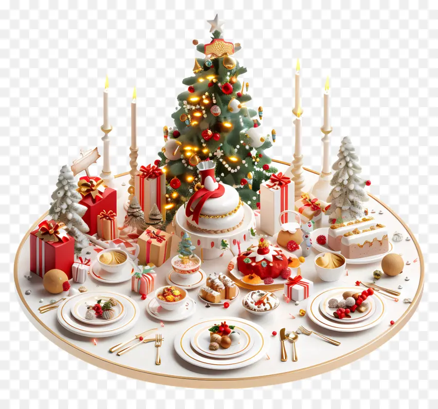 Рождественский обеденный стол，Праздник праздник PNG