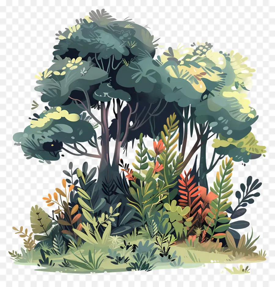 Лесная растительность，Tropical Forest PNG