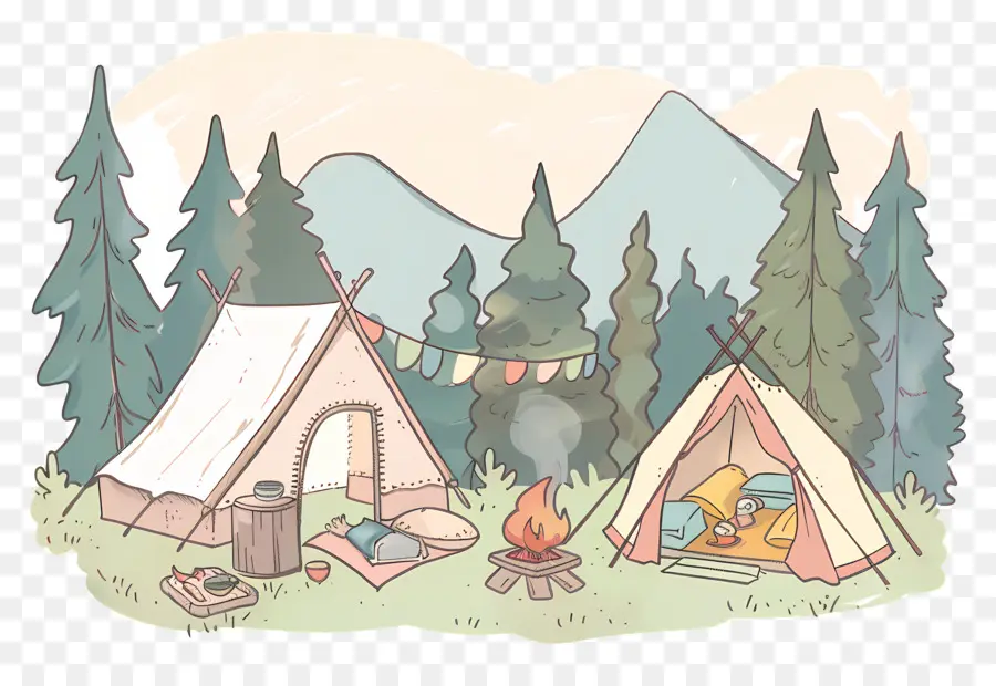Летний лагерь，Camping PNG