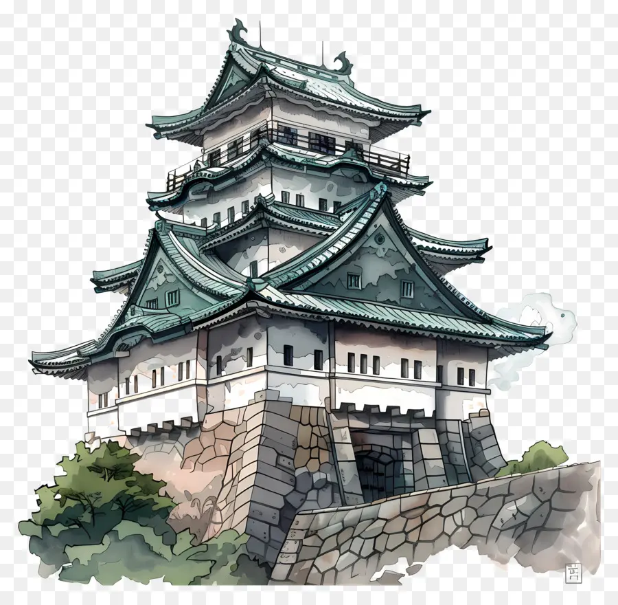 Nijō замок，Замок иллюстрация PNG