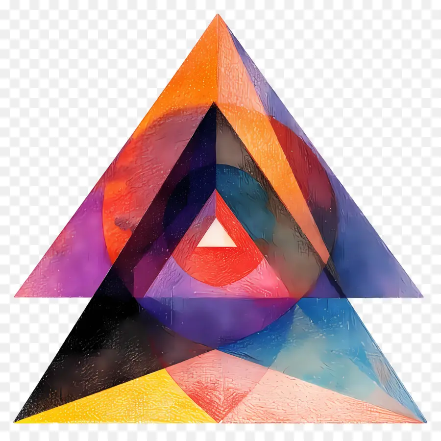 геометрический треугольник，красочный треугольник PNG