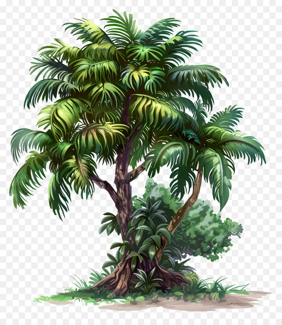 Джунгл дерево，пальму PNG