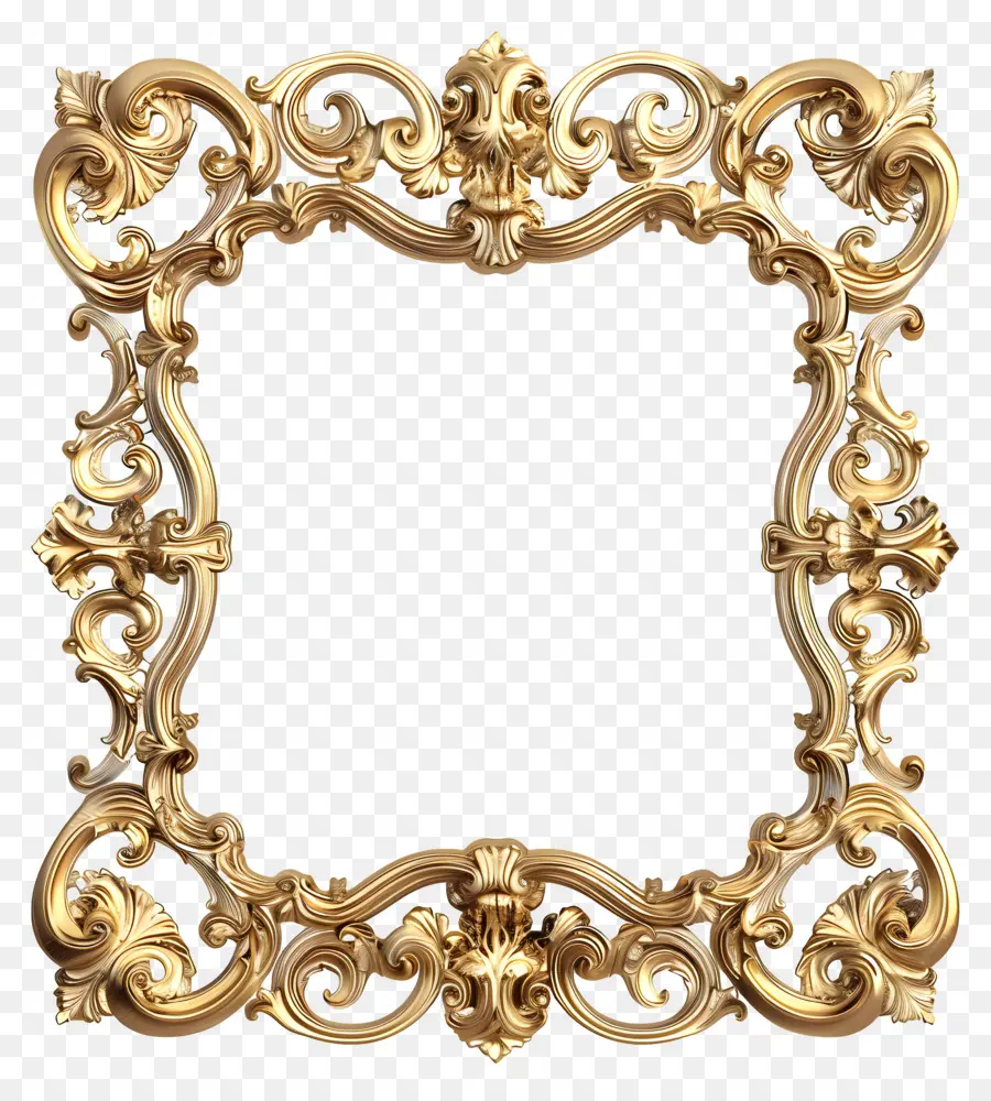 Royal Gold Frame，богато украшенная рамка PNG