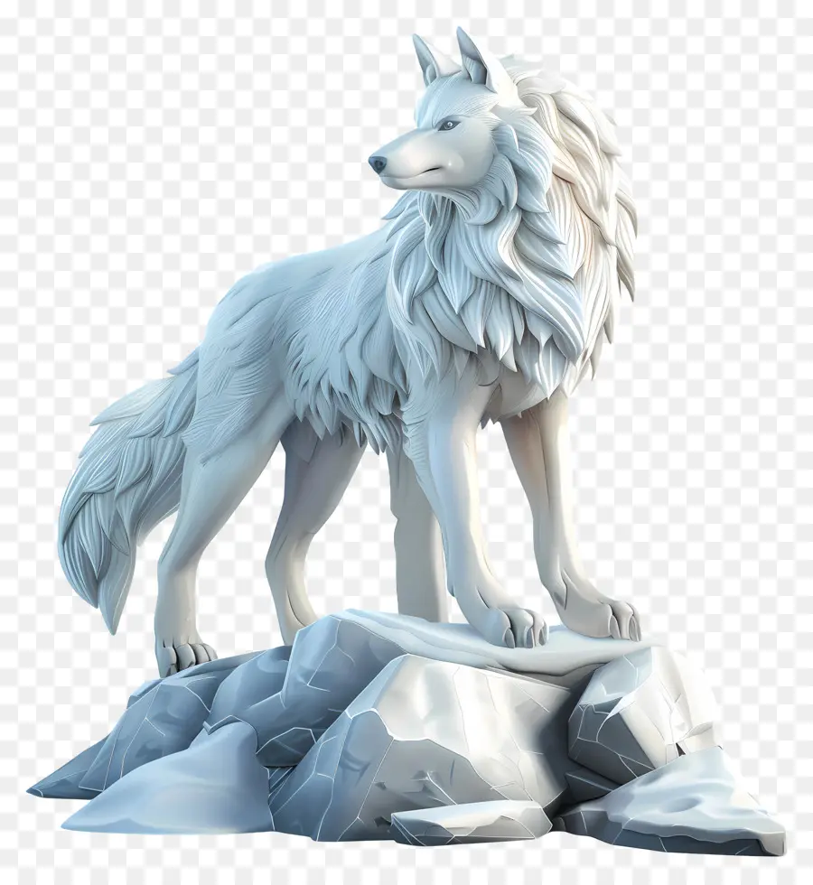 белый волк，скалистые горы PNG