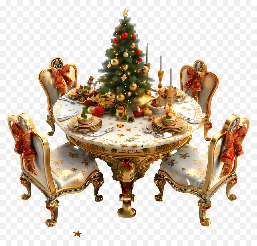 Рождественский обеденный стол，Рождественский ужин PNG
