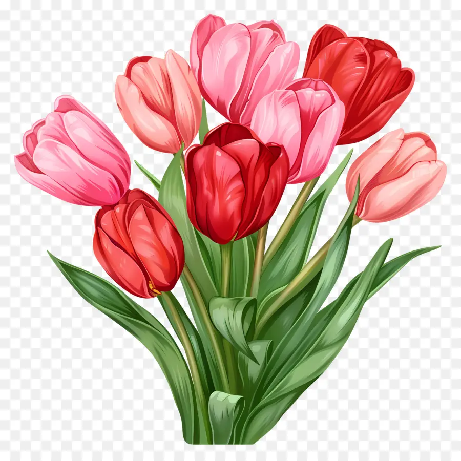 тюльпаны，Розовые тюльпаны PNG