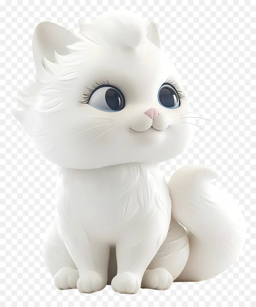 белый кот，голубые глаза PNG