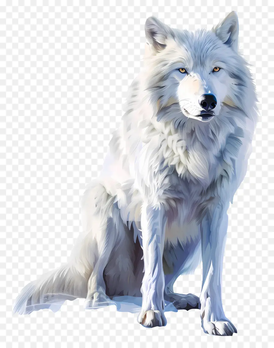 белый волк，голубые глаза PNG