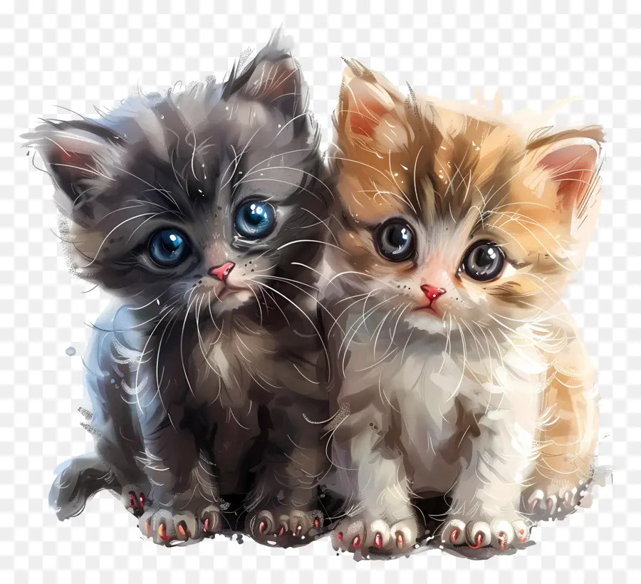 Два маленьких котята，Котята PNG