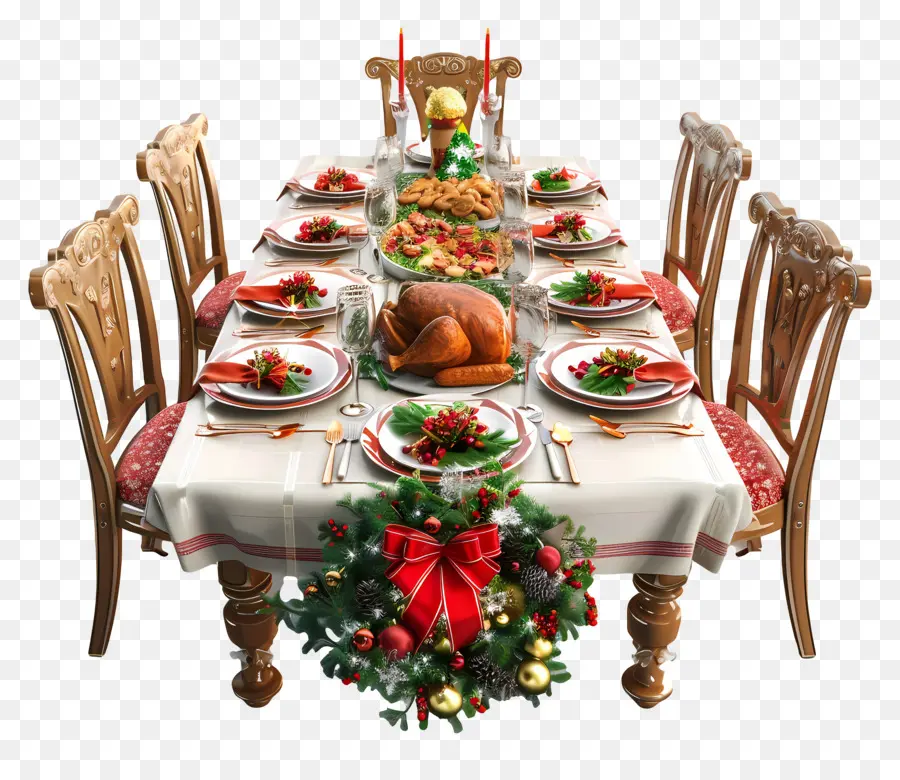 Рождественский обеденный стол，День благодарения PNG