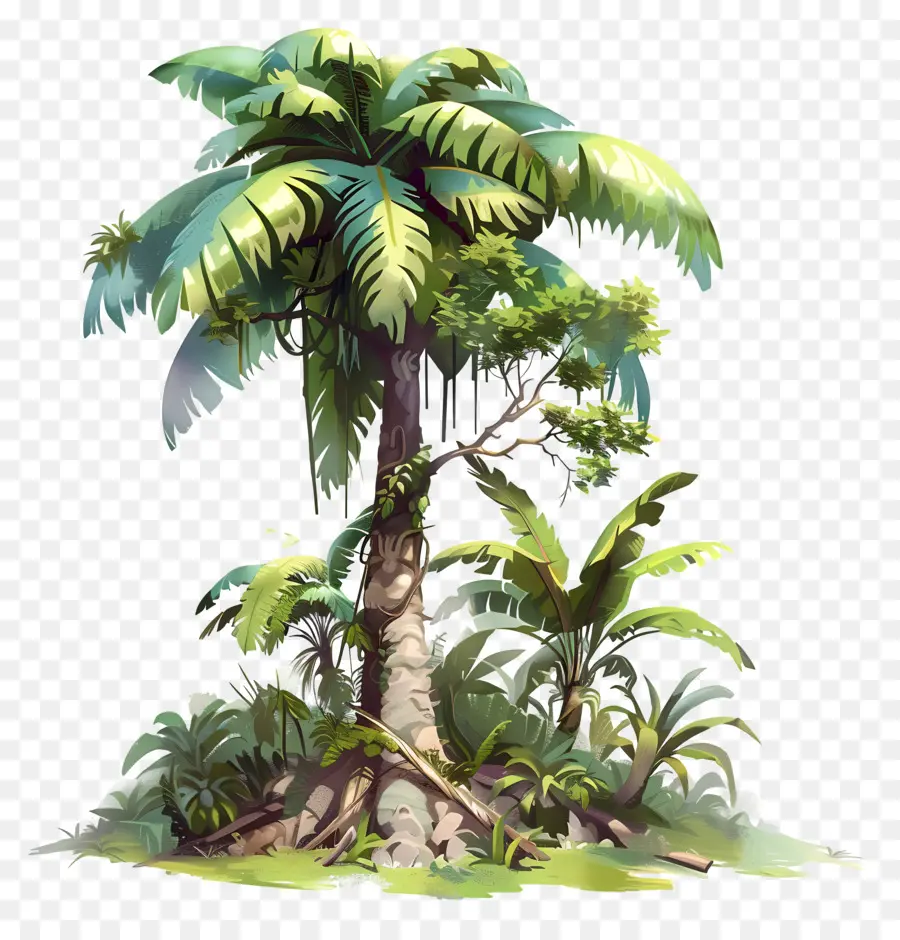 Дерево тропического леса，тропический остров PNG