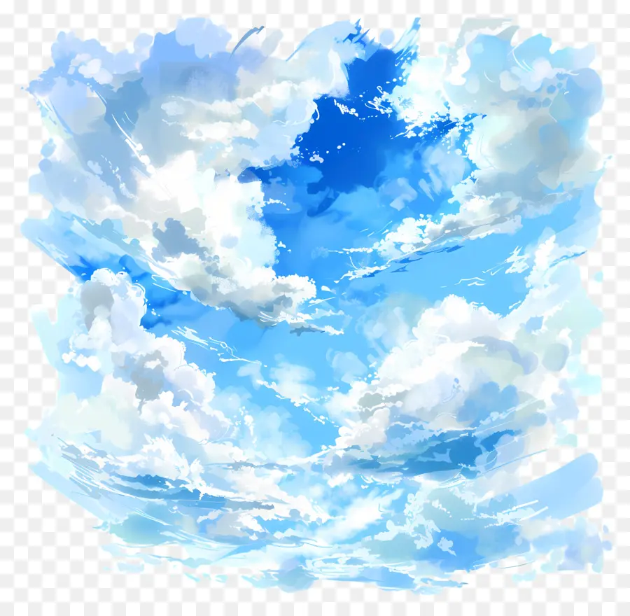 фоне неба，акварельная живопись PNG