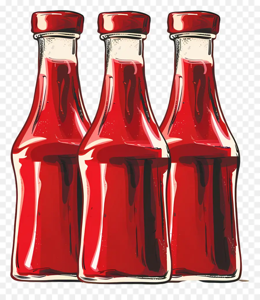 бутылка кетчупа，Красные стеклянные бутылки PNG