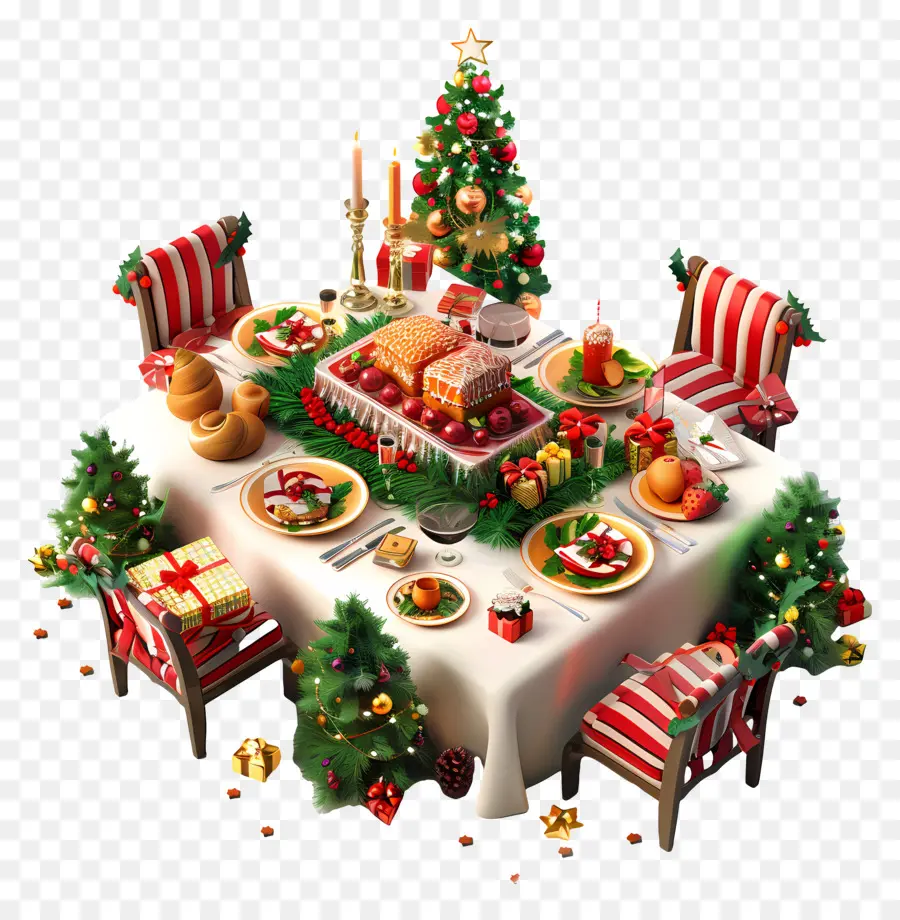 Рождественский обеденный стол，Рождество PNG