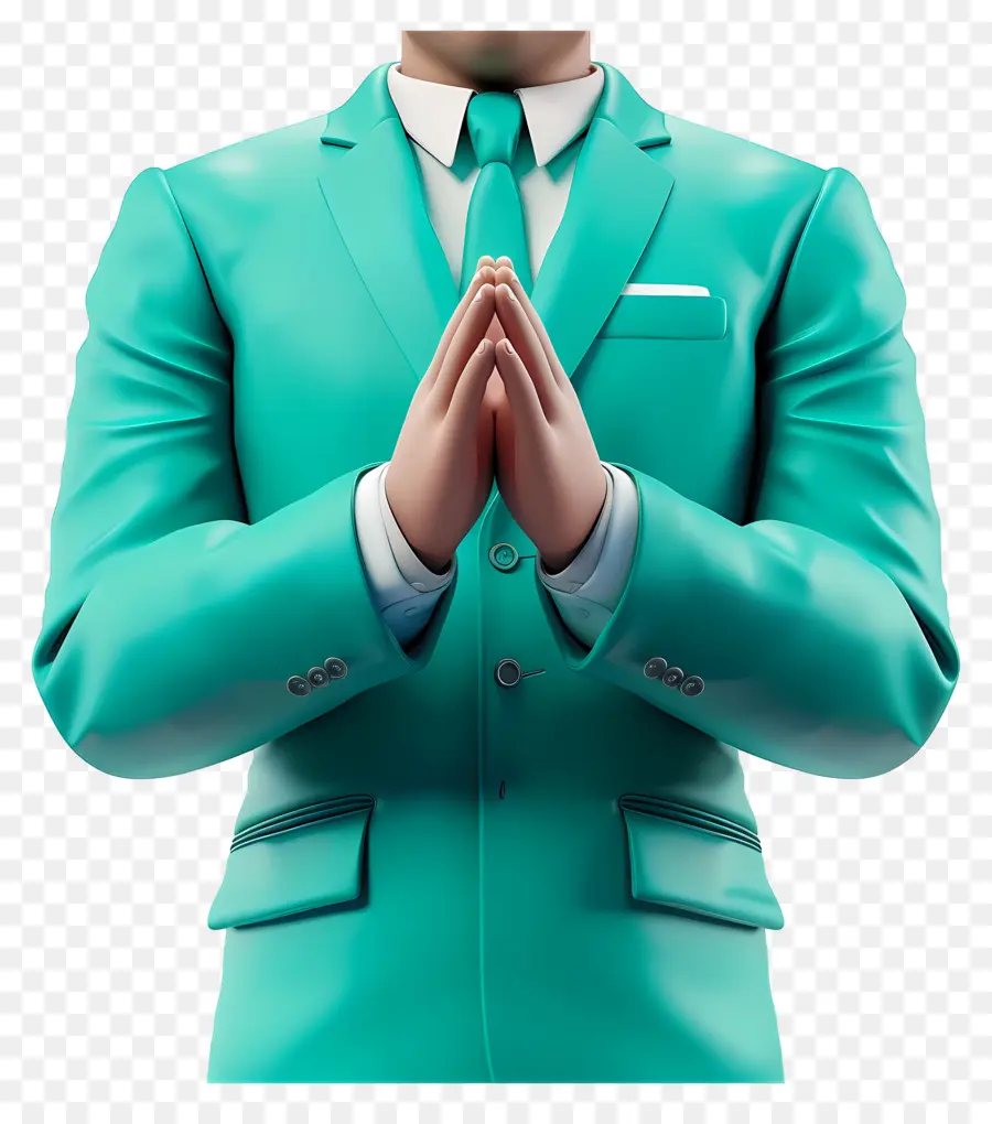 бизнесмен аплодирует，зеленый костюм PNG